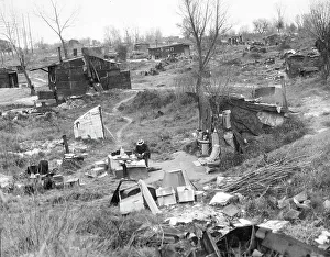 Shack Prints: Migrant workers camp, outskirts of Marysville, California, 1935. Creator: Dorothea Lange