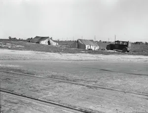 Southern Pacific Prints: Migrants tents...along the right of way of the southern pacific