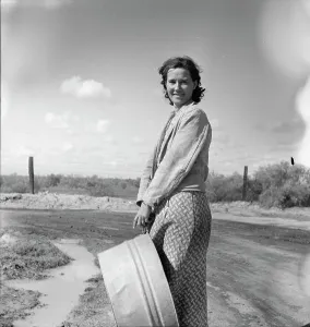 Displacement Prints: In a migratory camp, California, 1936. Creator: Dorothea Lange