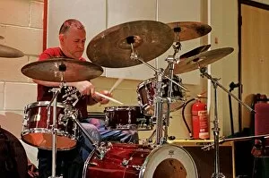 Drumkit Gallery: Mike Bradley, Steyning Jazz Club, Steyning, West Sussex, May 2016. Artist: Brian O Connor