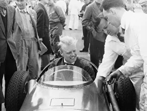 Pits Prints: Mike Hawthorn during the International Trophy at Silverstone, Northamptonshire, 1955