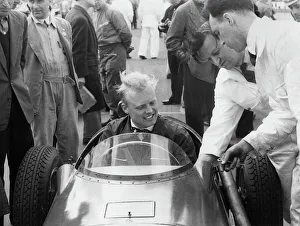 Engineers Prints: Mike Hawthorn in Vanwall, International Trophy Race at Silverstone 1955. Creator: Unknown