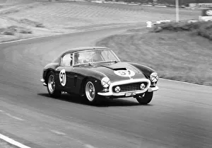 Mike Parkes driving a Ferrari, Brands Hatch, Kent, 1961