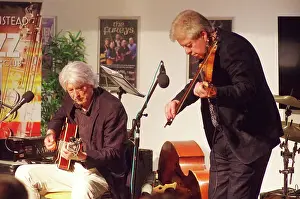 Mike Piggott and Nils Solberg, East Grinstead Jazz Club, Apron Cafe, Chequer Mead Theatre, 2025. Creator: Brian O'Connor. Mike Piggott and Nils Solberg, East Grinstead Jazz Club, Apron Cafe, Chequer Mead Theatre, 2025