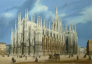 Images Dated 19th June 2013: The Milan Cathedral, 1860s. Artist: Anonymous