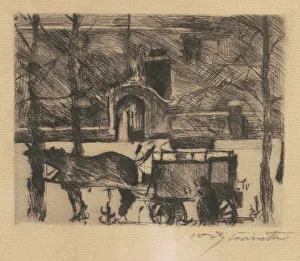 Drypoint In Black Prints: Milchwagen (Milk Wagon), 1916. Creator: Lovis Corinth