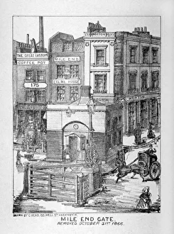 Toll Gate Prints: Mile End Gate, Mile End Road, Stepney, London, 1866. Artist: C Read