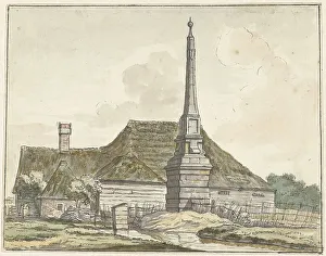 Measurements Prints: The milestone or ban pole at Halfweg, 1780. Creator: Jacques Kuyper