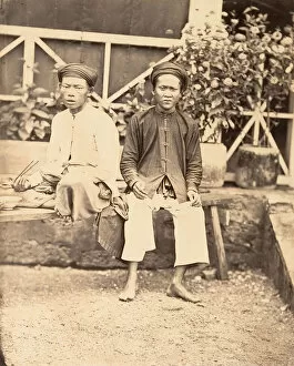 Rice Gallery: Miliciens mangeant le riz, Cochinchine, 1866. Creator: Emile Gsell