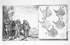 Eclipse Gallery: A military attack plotted in accordance with the phases of an eclipse, 17th century