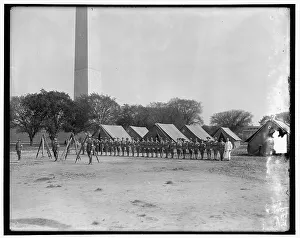 Military Base Prints: Military camp; base of Washington Monument