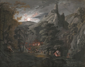 Campfire Prints: Military camp in the forest, 1820-1830. Creator: Karol Marko