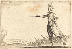 Military Commander on Foot, c. 1617. Creator: Jacques Callot Military Commander on Foot, c. 1617. Creator: Jacques Callot