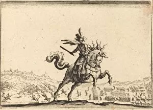 Military Commander on Horseback, c. 1617. Creator: Jacques Callot