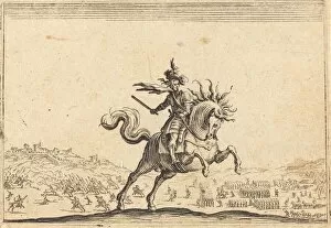 Military Commander on Horseback, c. 1622. Creator: Jacques Callot