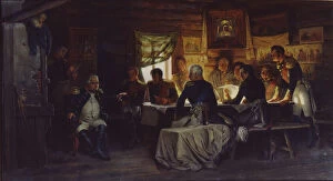 Russian Painting Of 19th Cen Collection: The military council in the village of Fili near Moscow on September 13th, 1812, 1882