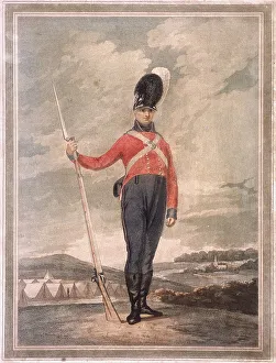 Military figure wearing an unidentified volunteer uniform, c1800