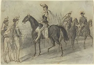 Guys Constantinus Prints: Military Parade. Creator: Constantin Guys