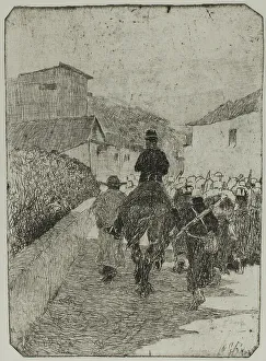 Fattori Giovanni Prints: Military Promenade, n.d. Creator: Giovanni Fattori
