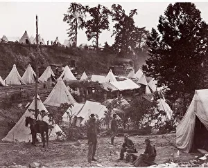 Andrew J Prints: Military Railroad Camp, City Point, Virginia, 1861-65. Creator: Andrew Joseph Russell