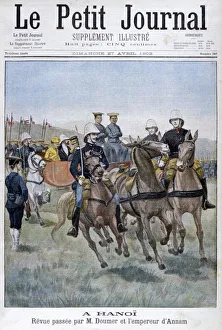 Annam Prints: Military review by Paul Doumer and the Emperor of Annam, Hanoi, Indochina, 1902