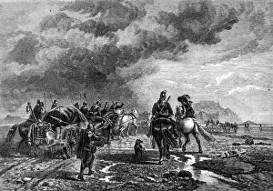 Jackson M Prints: Military Train Crossing The Sands