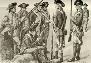 Continental Army Gallery: Military Uniforms in America, c1770, (1937). Creator: Unknown