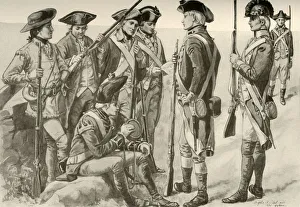 Military Uniforms in America, c1770, (1937). Creator: Unknown Military Uniforms in America, c1770, (1937). Creator: Unknown