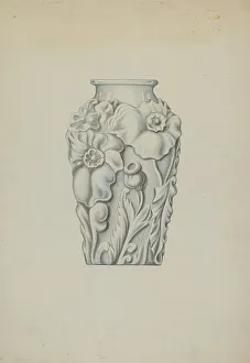 Glassworks Prints: Milk Glass Vase, c. 1936. Creator: Wellington Blewett