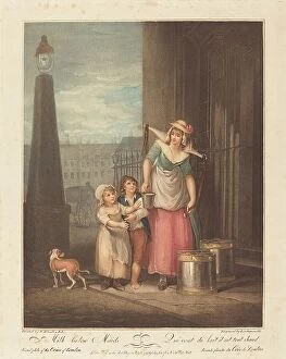 Streetlighting Collection: Milk below Maids, 1793. Creator: Luigi Schiavonetti