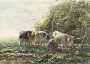 Milking Prints: The Milking Pen, 1854-1910. Creator: Willem Maris