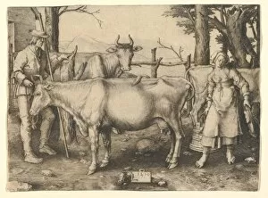 The Milkmaid, 1510. Creator: Lucas van Leyden