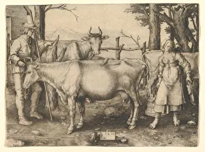 Van Leyden Prints: The Milkmaid, 1510. Creator: Lucas van Leyden