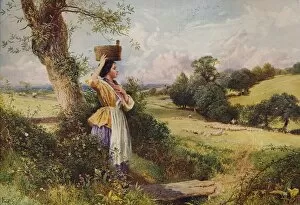 Sheep Collection: The Milkmaid, 1860, (c1915). Artist: Birket Foster
