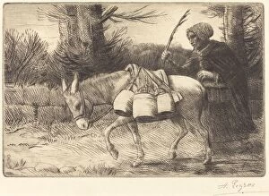 Milkmaid of Boulogne, 3rd plate (Laitiere a Boulogne). Creator: Alphonse Legros