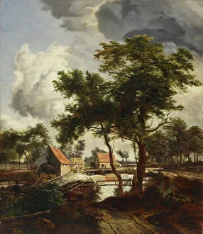 Meindert Hobbema Prints: Mill, copy after Meindert Hobbema, c1880s. Creator: Julia Stigzelius-de Cock