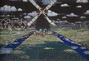 Tempera On Paper Prints: Mill, Netherlands, 1904. Creator: Kandinsky, Wassily Vasilyevich (1866-1944)