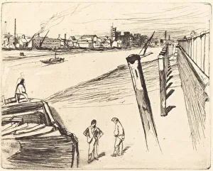 Piling Prints: Millbank, 1861. Creator: James Abbott McNeill Whistler