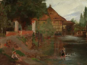 Fanny Maria Churberg Prints: Milldam, Landscape from Germany, 1869. Creator: Fanny Churberg