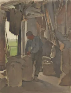 Open Door Prints: The miller, filling sacks, 1870-1923. Creator: Willem Witsen