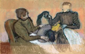 Milliner Furnishing a Hat, 1898. Artist: Edgar Degas