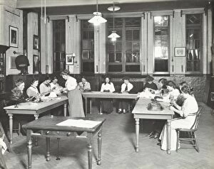 Class Gallery: Millinery class, Ackmar Road Evening Institute for Women, London, 1914