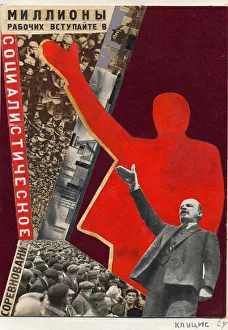 Steelworker Prints: Millions of workers! Join the socialist competition!, ca 1927. Creator: Klutsis