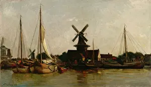 Mill Prints: Mills at Dordrecht, 1872. Creator: Charles Francois Daubigny