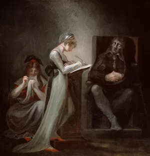 Heinrich Fussli Collection: Milton Dictating to His Daughter, 1794. Creator: Henry Fuseli