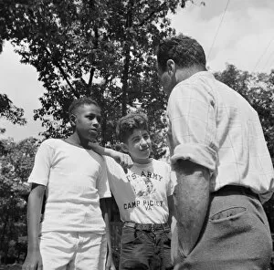 Milton Reiner, program director at Camp Nathan Hale, Southfields, New York, 1943 Creator: Gordon Parks
