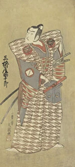 Buncho Ippitsusai Gallery: Mimasuya Sukejuro as a Samurai Attired in Kamishimo, ca. 1770. Creator: Ippitsusai Buncho