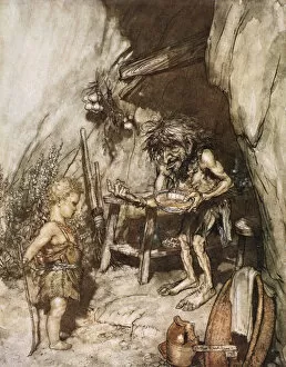 Mime Gallery: Mime and the infant, 1924. Artist: Arthur Rackham
