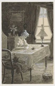 Louwerse Prints: Mimi writes a letter, in or before 1901. Creator: Louwerse, H.C