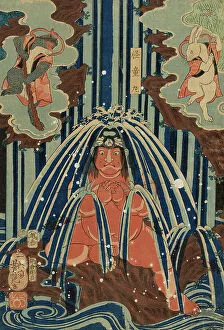Oban Triptych Prints: Minamoto Yorimitsu in Mount Ashigara (Minomoto Yorimitsu Ashigarayama iri no zu)